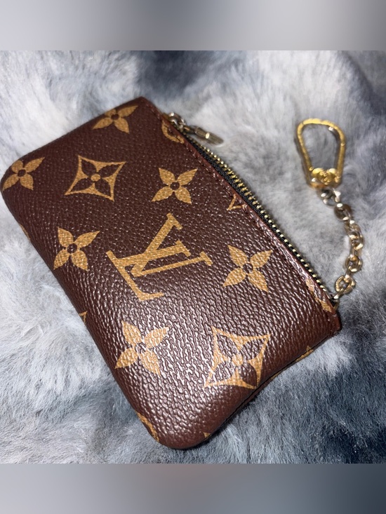 Louis Vuitton Handbags - Louis Vuitton Brown Monogram Zip Coin Pouch with Gold Chain